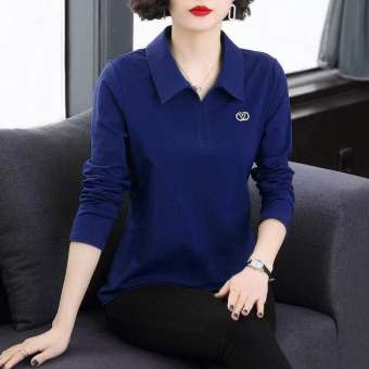 Áo polo cho áo thun phụ nữ dài tay áo kích thước lớn nhân dáng rộng cho nữ cho Xuân Thu