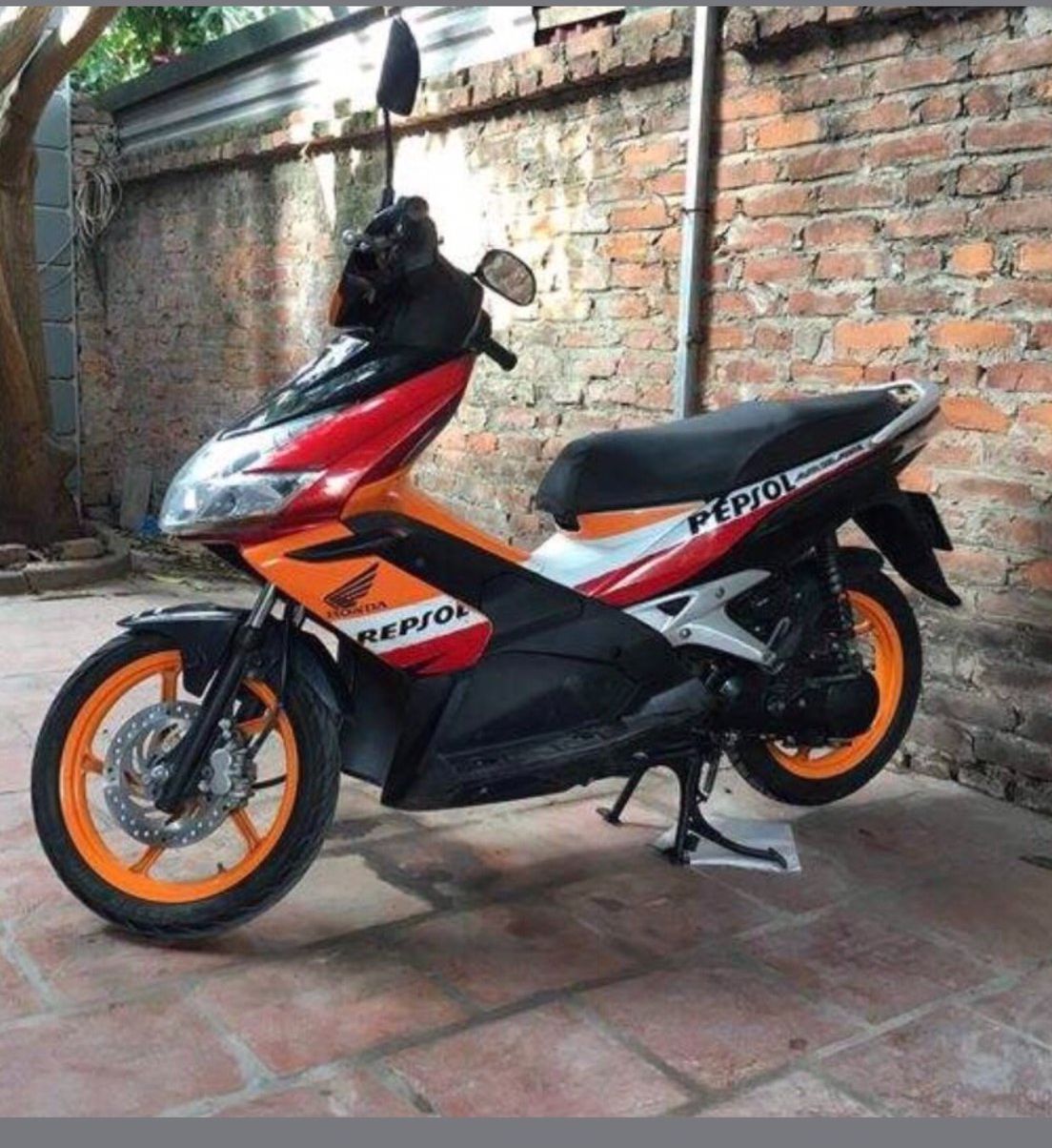 Tem trùm xe AIR BLADE  REPSOL (2007_2010 )cam trắng đỏ - làm tem dán xe máy AIR BLADE theo yêu cầu -