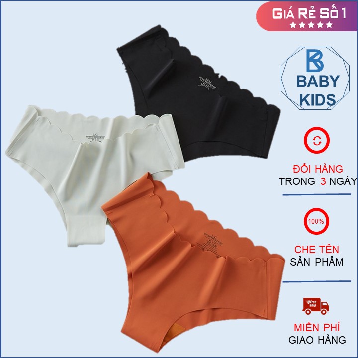 Quần Lót Nữ - 5 Quần Su Lụa Trơn Cắt Lưng Và Viền -Quần lót nữ đúc su thun lạnh cạp ép có viền sóng, Giao Màu Ngẫu Nhiên