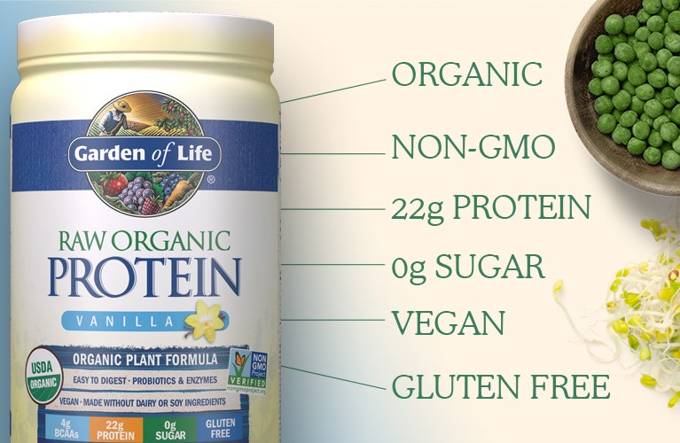 bột đạm thuần chay hữu cơ garden of life raw organic protein 20 servings 2