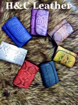 Ví ba gấp da trăn thật 100% size nhỏ