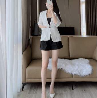 Áo blazer nữ tay lỡ from chuẩn   phong cách công sở thanh lịch thiết kế Eva Lover