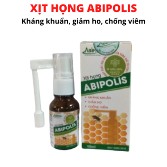 Xịt họng Abipolis - Keo ong kháng khuẩn, giảm ho, chống viêm - Xịt họng keo ong Abipolis Abipha 15ml