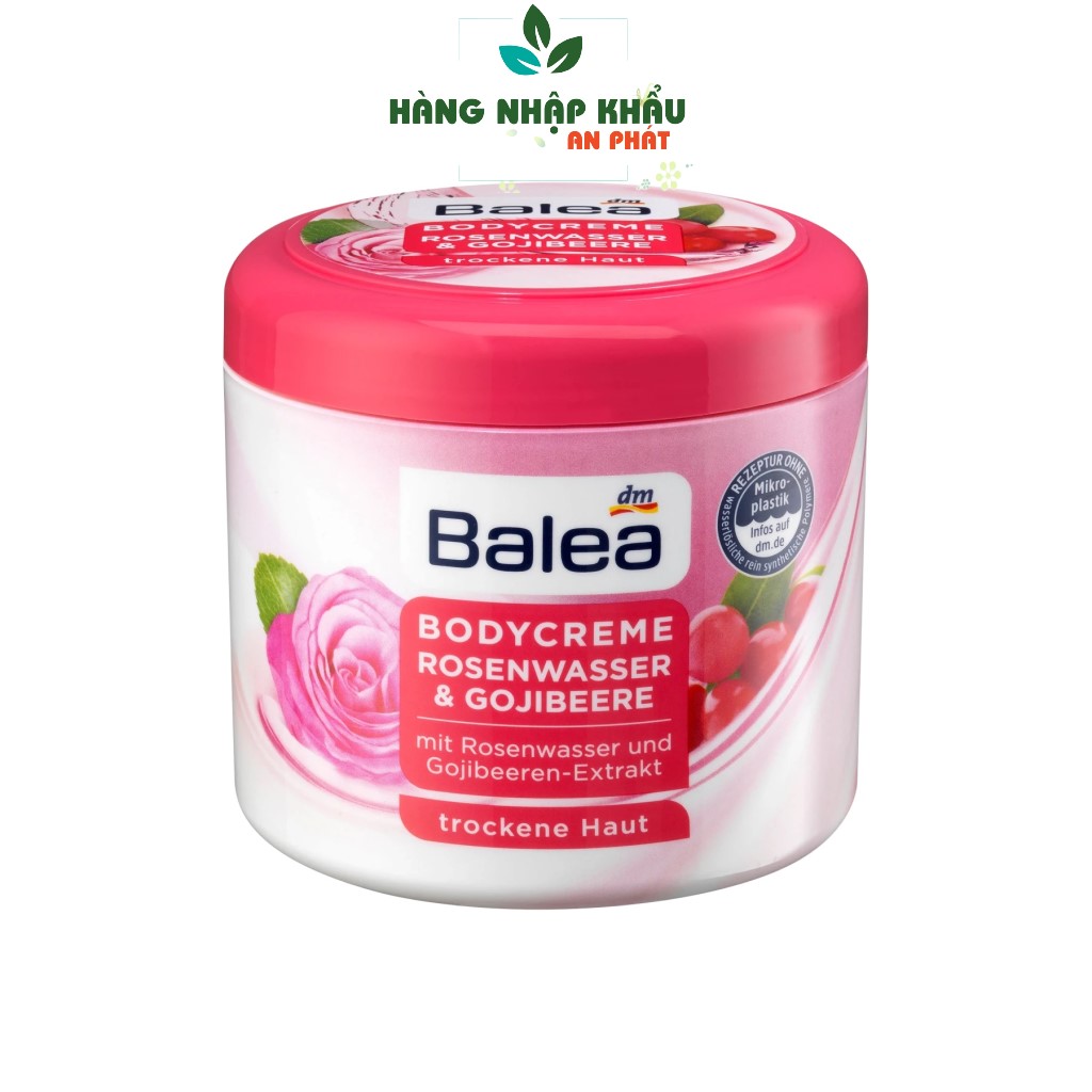 Kem dưỡng thể Balea Body Creme Rosenwasser hoa hồng, 500 ml