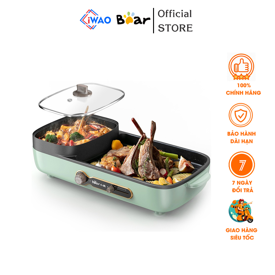 Bếp nướng lẩu đa năng 2in1 bear dkl-c15g1 3l - bảo hành 18 tháng