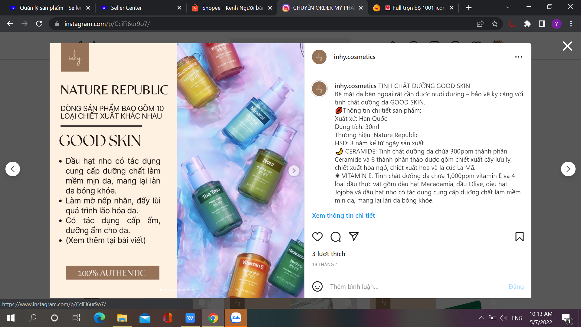 Tinh Chất Dưỡng Da Good Skin Nature Republic🔥[TOP BÁN CHẠY HÀN QUỐC]🔥Ngăn Ngừa Mụn Dưỡng Trắng Da 30ml
