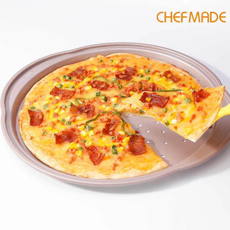 Chefmade khay pizza 14 inch khay pizza chống dính có tay cầm dụng cụ nướng wk9847/wk9868