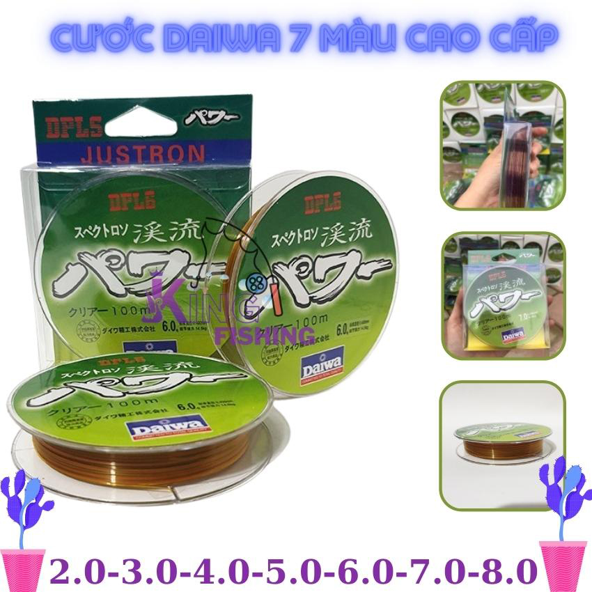 Cước câu cá daiwa 7 màu siêu bền. cước daiwa 100m, cước buộc trục thẻo, cước câu nhật bản tàng hình