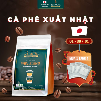 Cà Phê Nguyên Chất Blend Arabica Robusta,100% Rang Mộc, Cà Phê Phin Blend, Cà Phê Chín Cây Lên Men, Công Nghệ Nhật, 250gr.