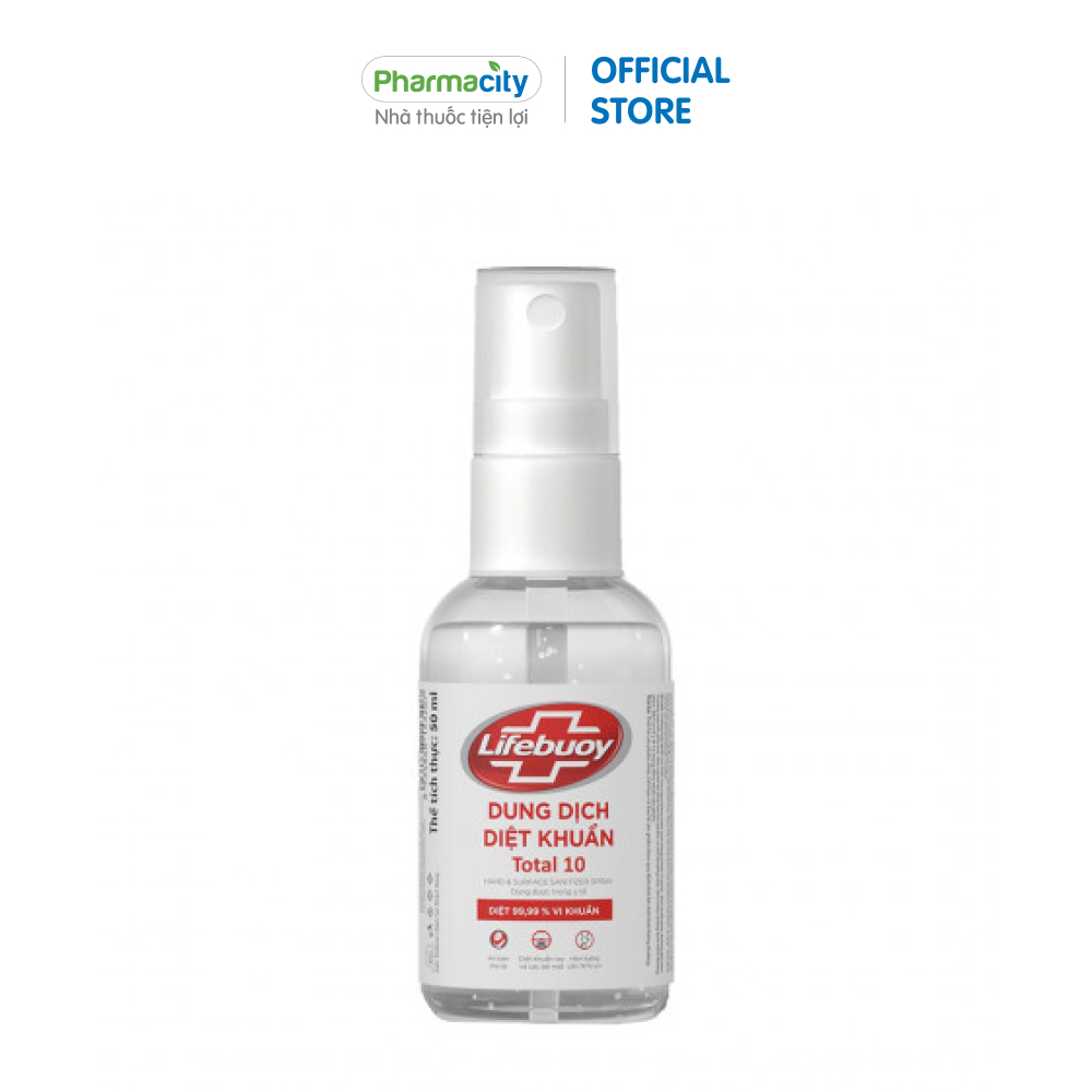 Gel xịt diệt khuẩn 99.9% Lifebuoy an toàn cho da (50ml)