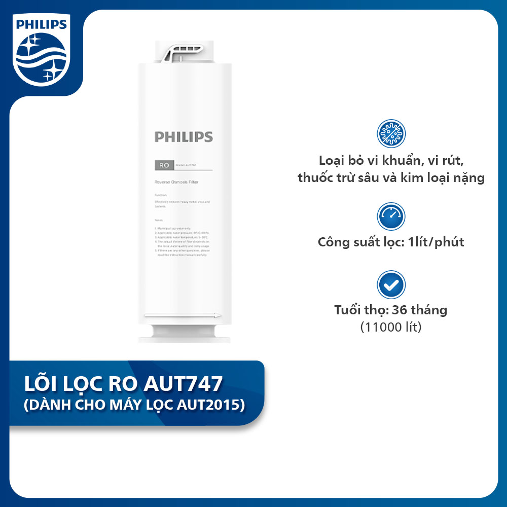 Lõi lọc philips ro aut747 dành cho máy lọc nước ro để gầm aut2015