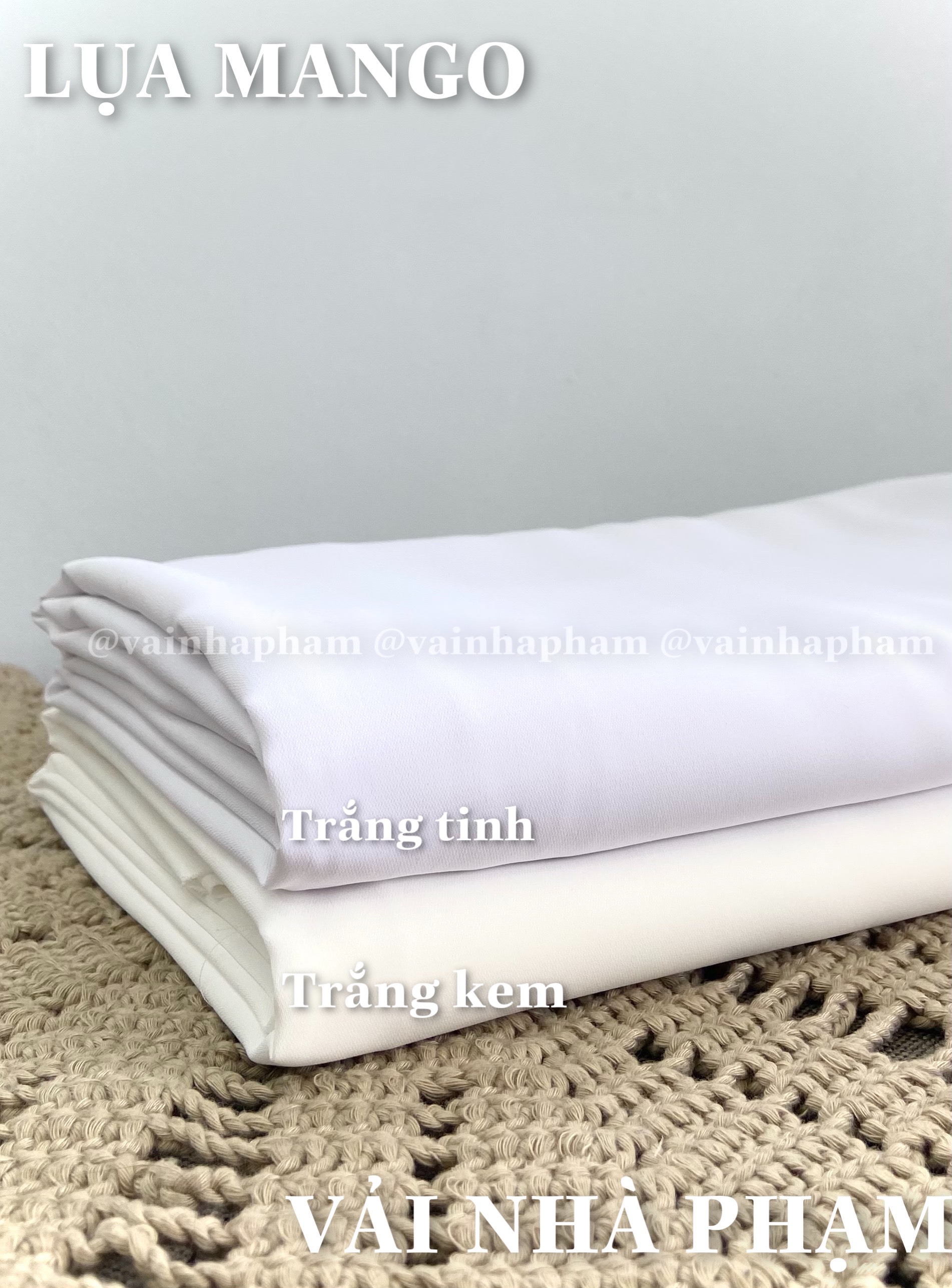 Lụa mango màu - vải áo dài học sinh - vải nhà phạm - khổ 1.5m