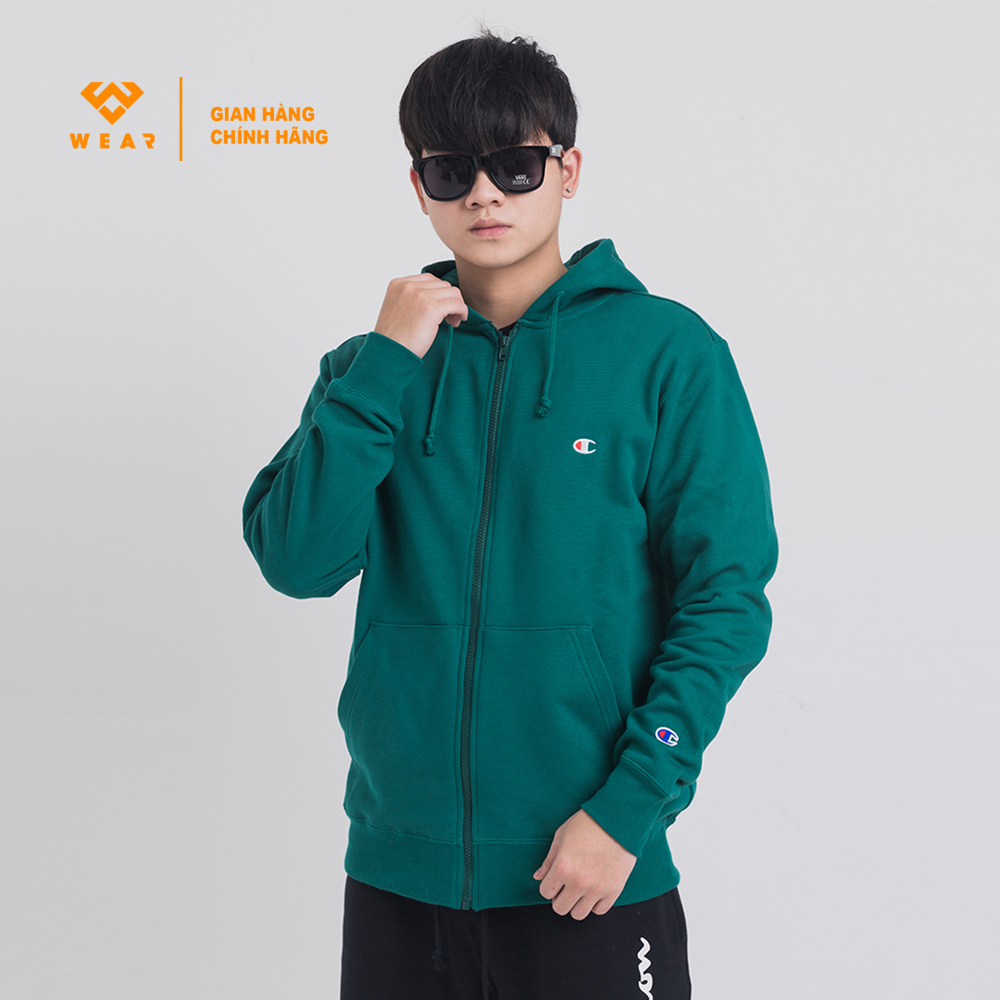 Áo hoodie champion jp c full zip - green - c3q103grn