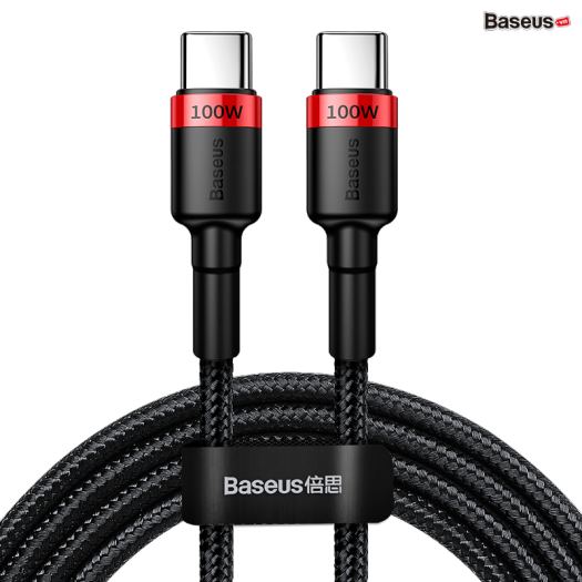 Cáp sạc nhanh baseus cafule type c to type c 100W và 60W - dây sạc 2 đầu type c xuất hình ảnh 4k dài 1m 2m cho IP macbook samsung oppo xiaomi...vv
