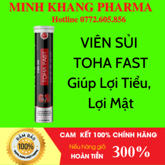 Viên Sủi Toha Fast Hỗ Trợ Điều Trị Sỏi Mật, Sỏi Tiết Niệu, Giúp Lợi Tiểu, Lợi Mật - Tuýp 20 Viên- Minh Khang Pharma 1