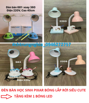 ĐÈN BÀN HỌC PIXAR dành cho học sinh + Tặng bóng led trắng