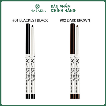 Chì Kẻ Viền Mắt SILKYGIRL Màu Đen 01 Blackest Black, Màu Nâu 02 Dark Brown Hasaki Sản phẩm chính hãng