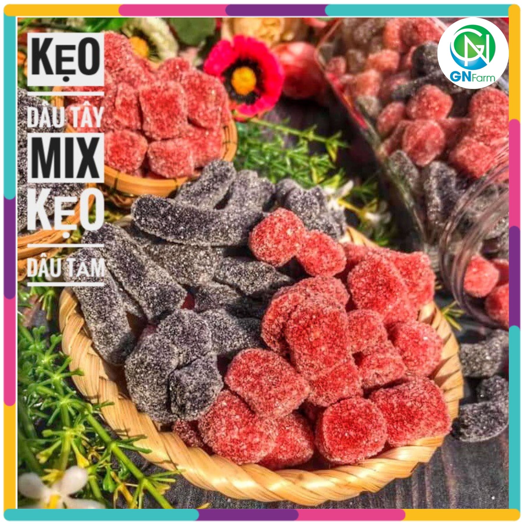 Kẹo dâu tây mix kẹo dâu tằm siêu ngon đặc sản đà lạt - 500g