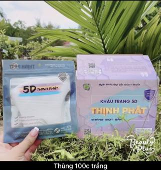 Combo 50 chiếc Khẩu trang 5D Mask Thịnh Phát 5 túi kháng khuẩn 10 chiếc/túi