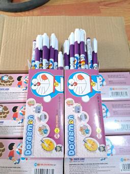 Combo 02 Hộp 40 Cây Bút Gel Doremon Mực Tím ( Ngòi 0,5mm )