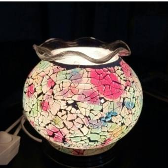 Đèn Xông Tinh Dầu Pha Lê Lớn ( MẪU PHA LÊ BẢY MÀU) + Tinh Dầu Sả Chanh 5ml