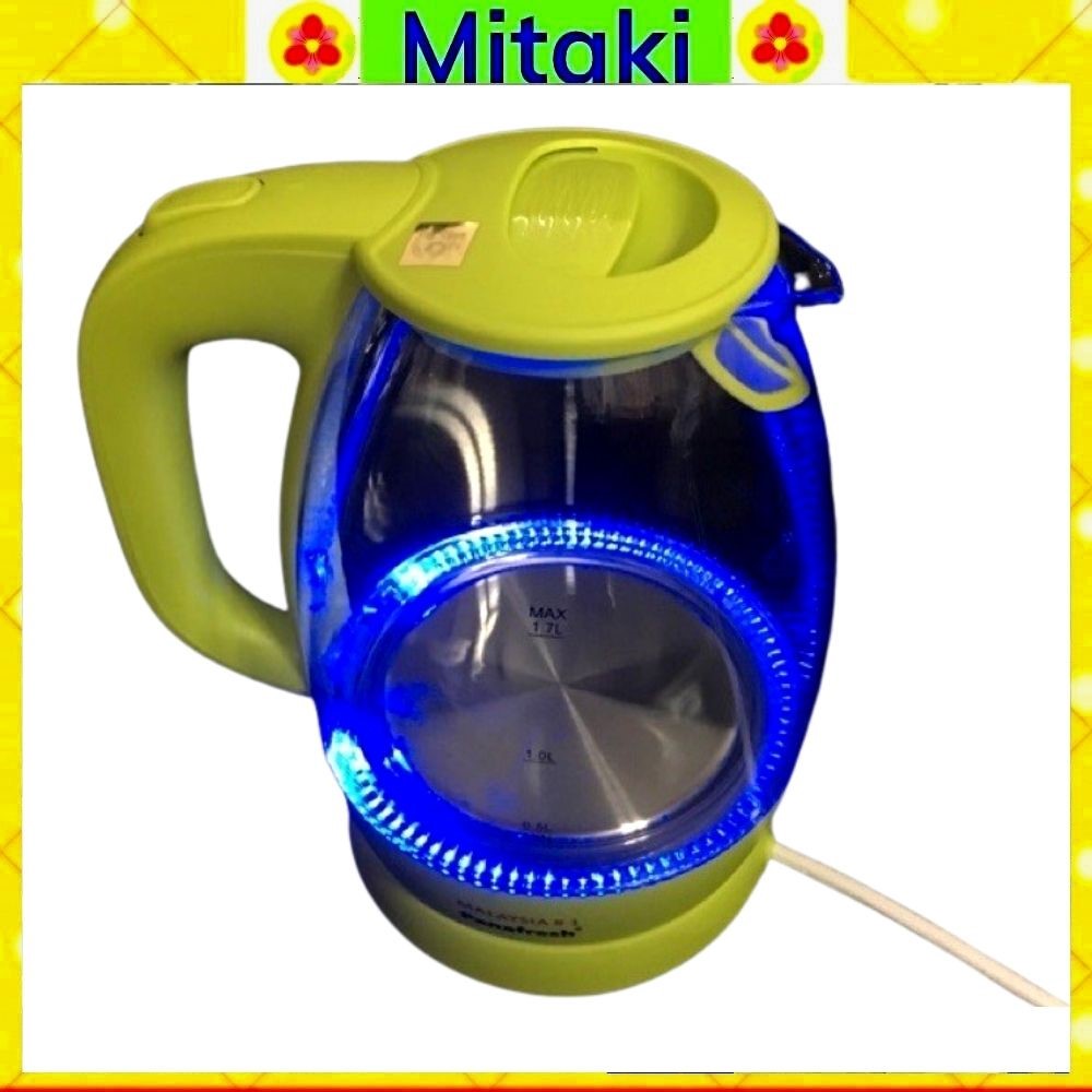 Siêu tốc MITAKI. Ấm siêu tốc panafresh. Bình ca ấm nấu nước siêu tốc Panafresh thuỷ tinh GK-176 , hàng nhập Malaysia