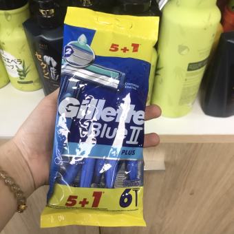 Dao cạo râu 2 lưỡi GILLETTE Blue II Plus 6 cây/1 bịch