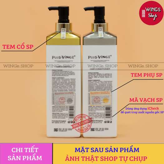 Cặp Dầu Gội Xả Collagen Vinge 1000ML Giúp Giảm Rụng Tóc Phục Hồi Tóc Khô Xơ Hư Tổn, WINGs SHOP Dầu Gội Collagen Vinge Chính Hãng