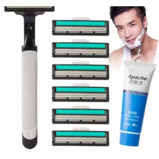 Bộ cạo râu 38 món (1 dao cạo + 36 lưỡi + 1 tuýp kem cạo) - bộ kit cạo râu loại tốt