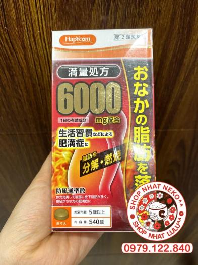 Hộp Viên uống giảm cân, giảm béo bụng HapYcom 6000mg Nhật Bản 540 viên uống 30 ngày