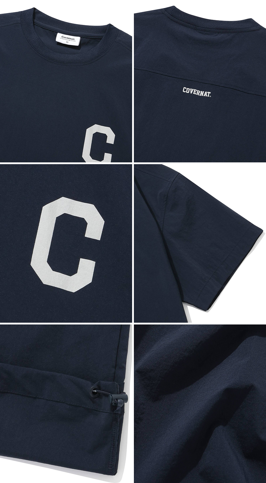 Tシャツ・カットソー COVERNAT College Tech Nylon T-Shirt Navy MUSINSA | COVERNAT College Tech Nylon T-shirt Navy
