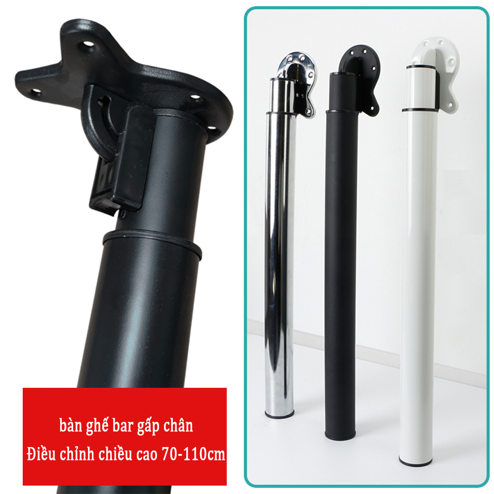 Onuobao Chân bàn, Đế bàn sắt có thể điều chỉnh gấp 70-110cm, cho đồ nội thất Bàn làm việc nâng cao chiều cao Quầy 1 cái