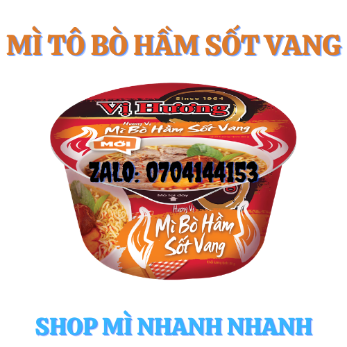 Thùng 12 tô Mì Bò Hầm Sốt Vang 80gr