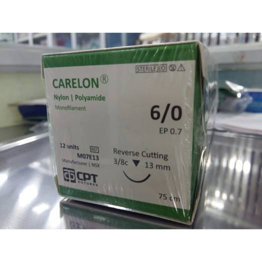 CHỈ KHÂU PHẪU THUẬT THẨM MỸ NHẤN MÍ CARELON NYLON CPT 5/0 ,6/0, 7/0