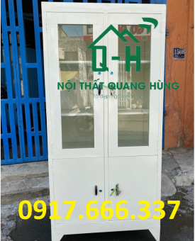 TỦ HỒ SƠ KÍNH SƠN DẦU MÀU TRẮNG DÀNH CHO VĂN PHÒNG