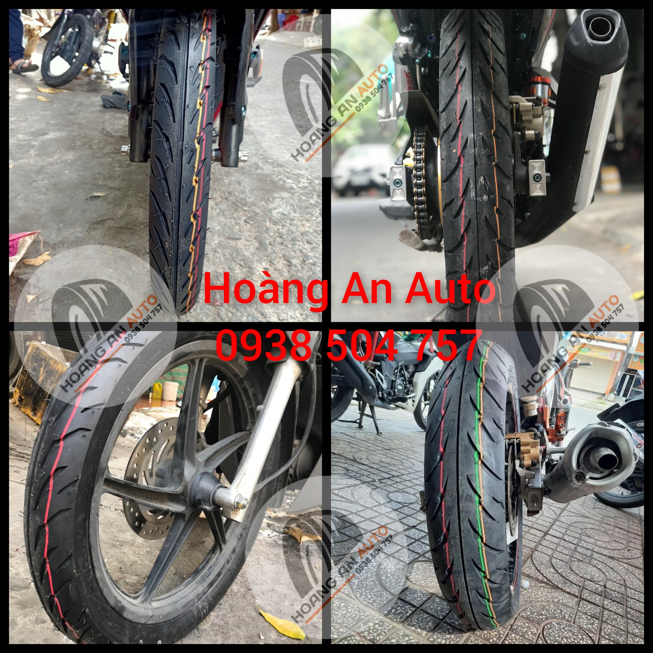 (VỎ KO RUỘT THÁI LAN) Vỏ lốp xe Quick hàng Thái Lan gai GR390 size từ 60 - 140 dành cho xe số, vỏ ko ruột - giá 1 cái