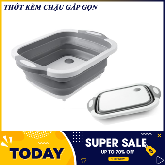 Bộ Thớt Kèm Chậu Gấp Gọn Đa Năng, [HÀNG HOT] THỚT GẤP GỌN ĐA NĂNG 3IN1 - BỘ THỚT GẤP GỌN KÈM THAU RỔ RỬA HOA QUẢ TIỆN LỢI, CHẬU GẤP GỌN KÈM THỚT THÔNG MINH