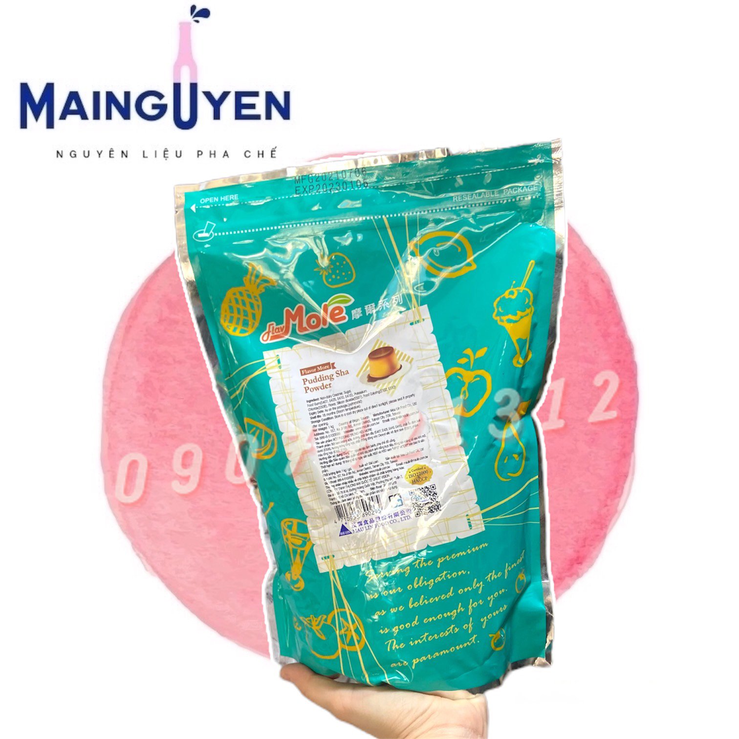 Bột puding mole hương trứng gói 1kg xuất xứ đài loan chuyên pha chế trà sữa tôn vị trà _nguyên liệu pha chế mai nguyên