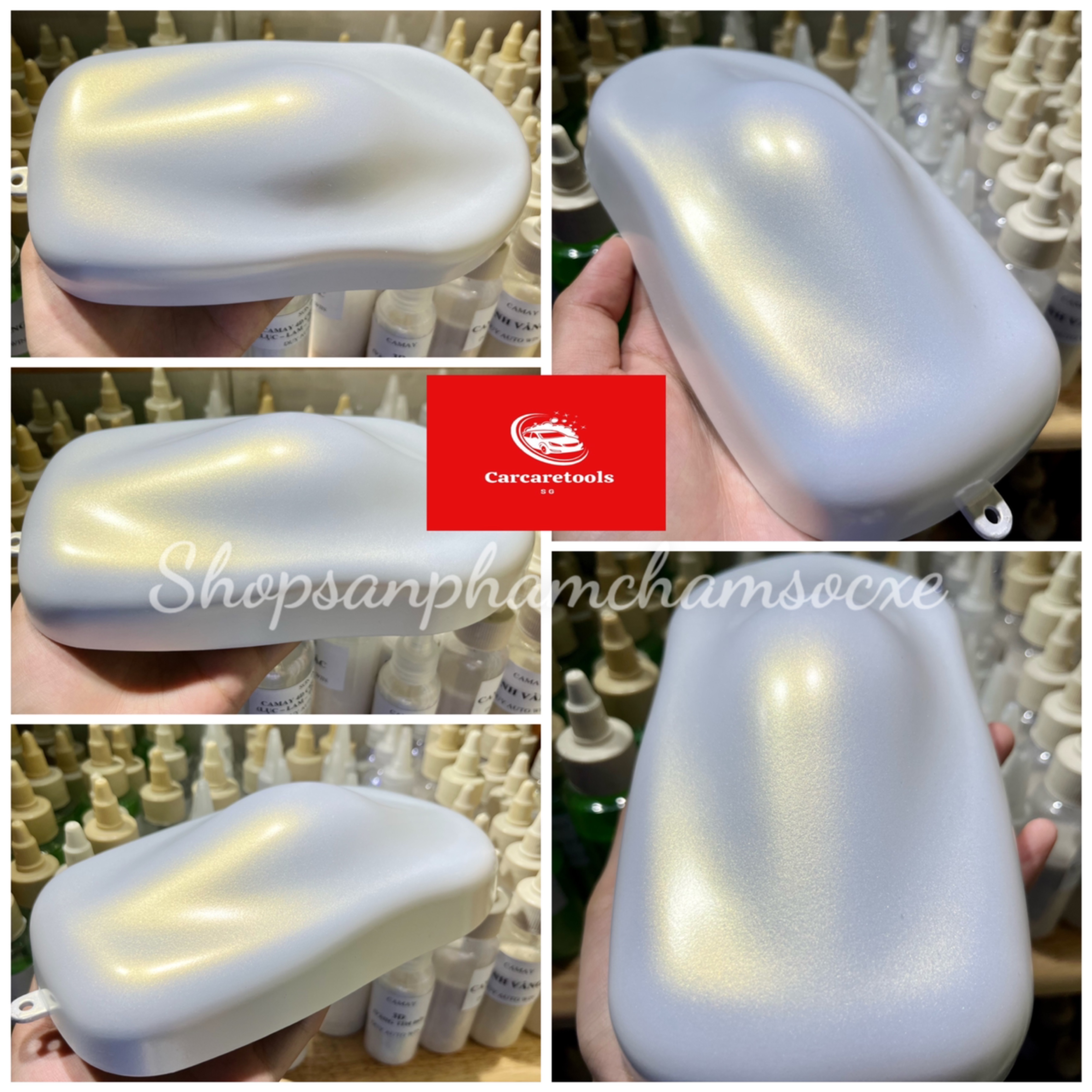 Trắng ngọc ánh vàng - sơn 2k mờ cho xe máy, ô tô đóng lon 250g, 0.5kg và 1kg