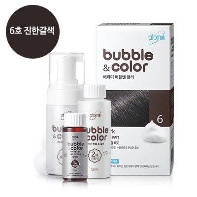 Gội Nhuộm tóc dạng nước & dạng bọt Atom Bubble Color 6 màu nâu đen