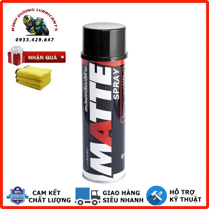 Chai xịt dưỡng làm đậm màu dàn áo nhám, nước sơn mờ matte spray 600ml⛽️bình dương lubricants⛽️