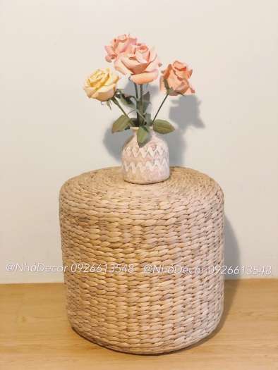 Ghế đôn ngồi đa năng đan lục bình trang trí decor