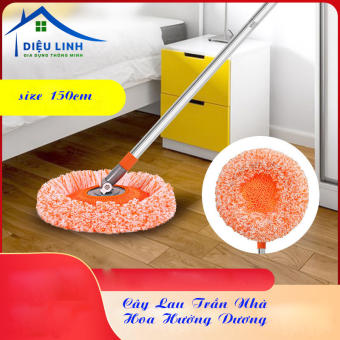 chổi quét trần nhà Cây Lau Trần Nhà Đa Năng Tiện Dụng Hình Tròn Hoa Hướng Dương Dài 150 Cm Xoay Linh Hoạt dieulinhshop