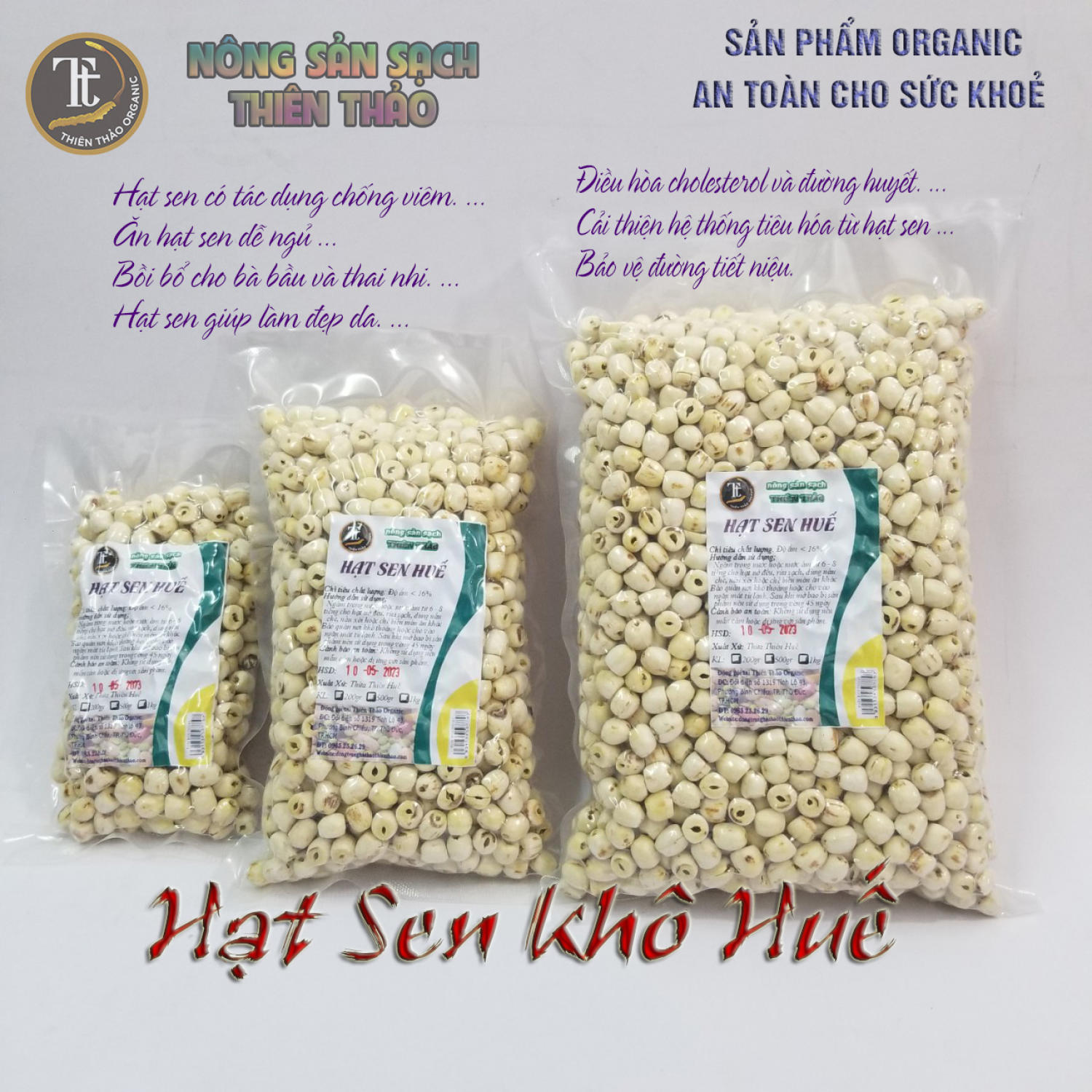 1kg hạt sen khô Huế lᴏại 1 Thiên Thảo Organic