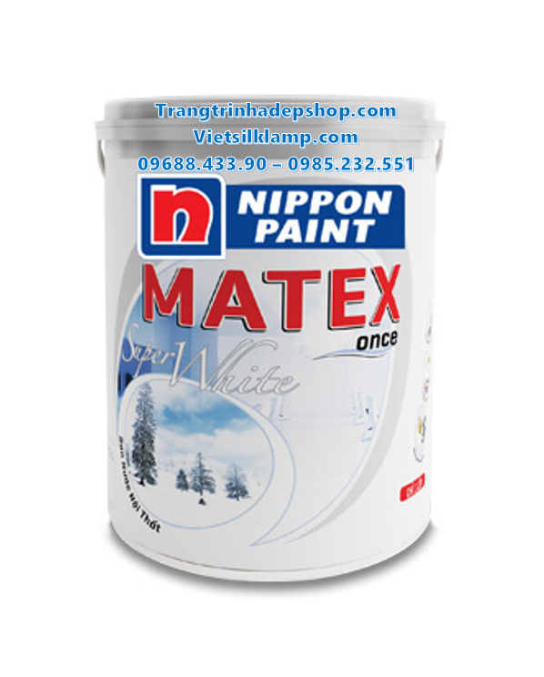 Sơn trắng nội thất - NIPPON MATEX SUPER WHITE 4.8KG, 18L