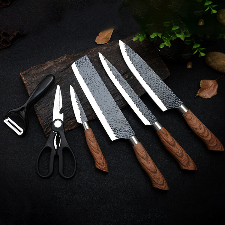 6 Pcs Kitchen Knife Knives Set Professional Sharp Stainless Steel Chef -  OMOFT