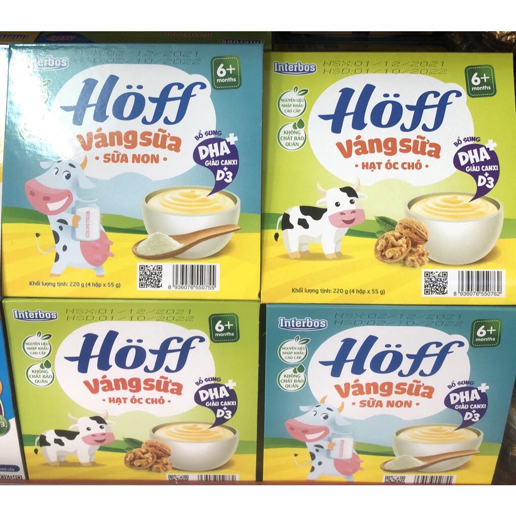 váng sữa hoff sữa non, óc chó cho bé (lốc 4 hộp)