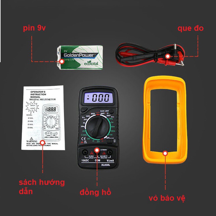 Đồng hồ vạn năng đo điện tự động XL830L, Đồng hồ đo điện vạn năng, Đồng hồ vạn năng điện tử