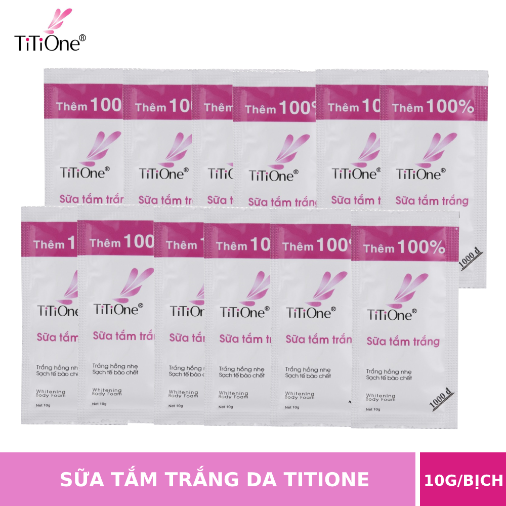 Combo 5 dây sữa tắm trắng da toàn thân titione - 12 gói x 5= 60 gói