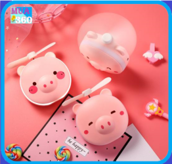 Gương đèn led quạt hình con Heo Hồng 3 in 1 - Quạt đèn gương 3 in 1